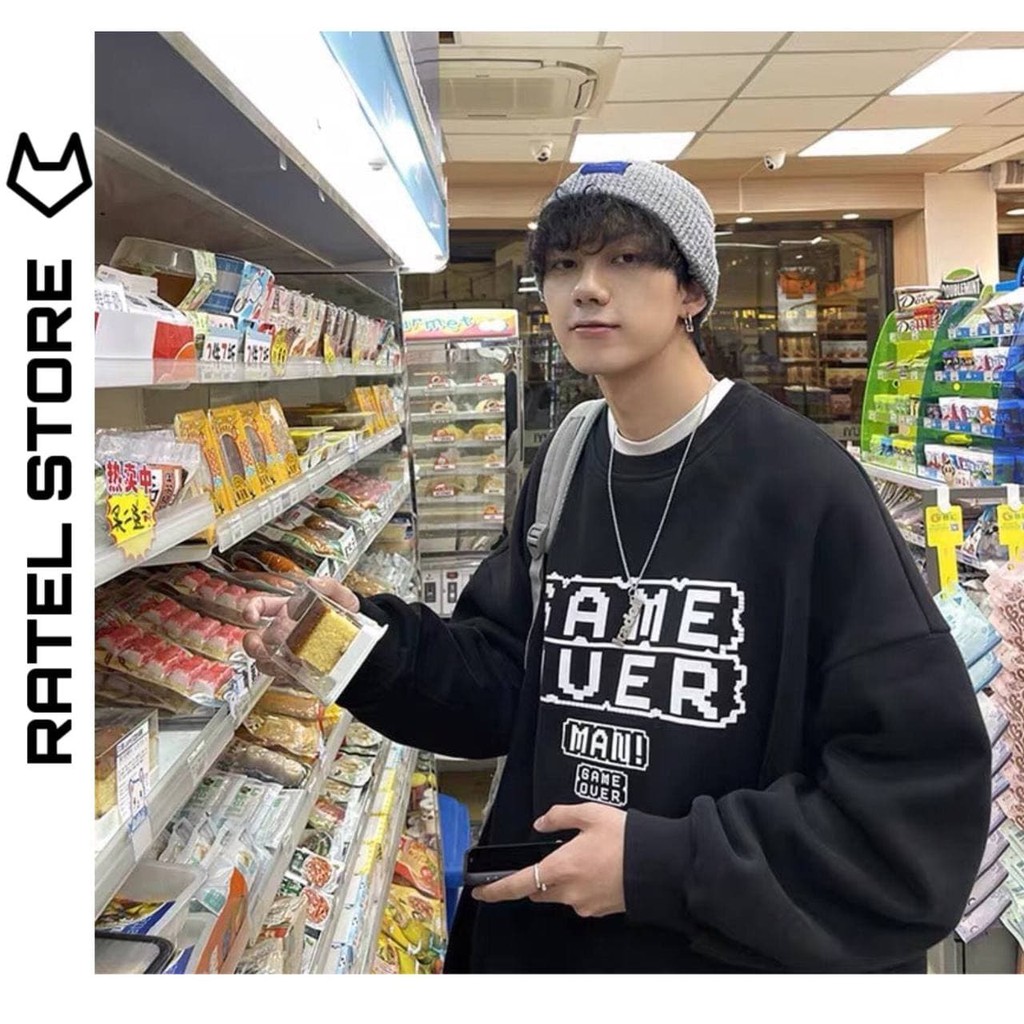 Áo Sweater Local Brand Nỉ Bông Nam Nữ Game Over Thu Đông Unisex Form Rộng