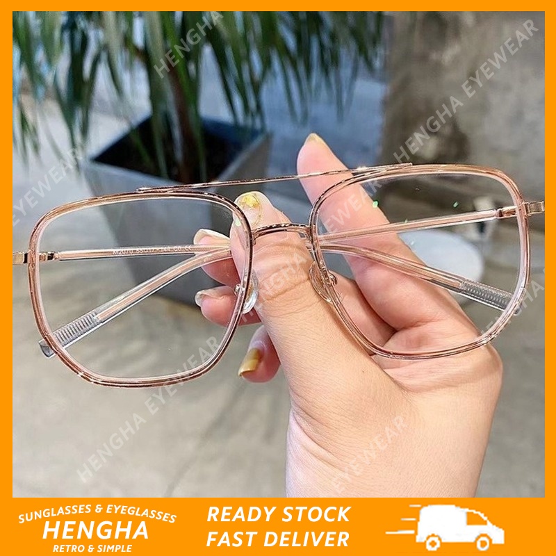 Mắt Kính Gọng Vuông Kim Loại Chống Ánh Sáng Xanh Có Thể Thay Thế Được