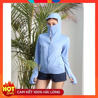 Áo Chống Nắng Nữ Mặt Nạ Njnja ⚡️FREESHIP⚡️  Chất Liệu Vải Xuất Dư Xịn 100%, Có Mặt Nạ Che Mặt, Chống Nắng Cực Tốt
