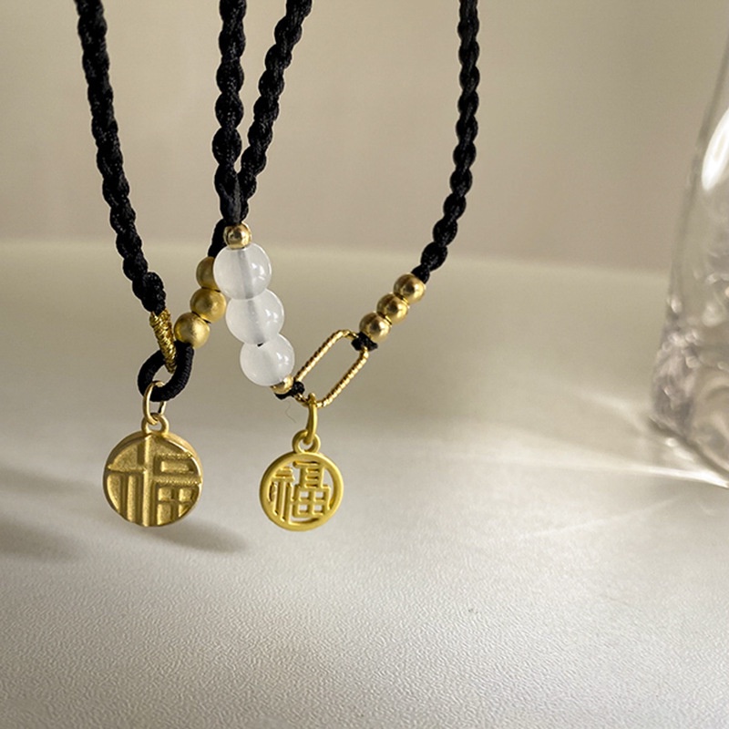 Vòng Tay Bện Dây Đá Mắt Mèo Màu Đen Có Thể Điều Chỉnh Cho Cặp Đôi