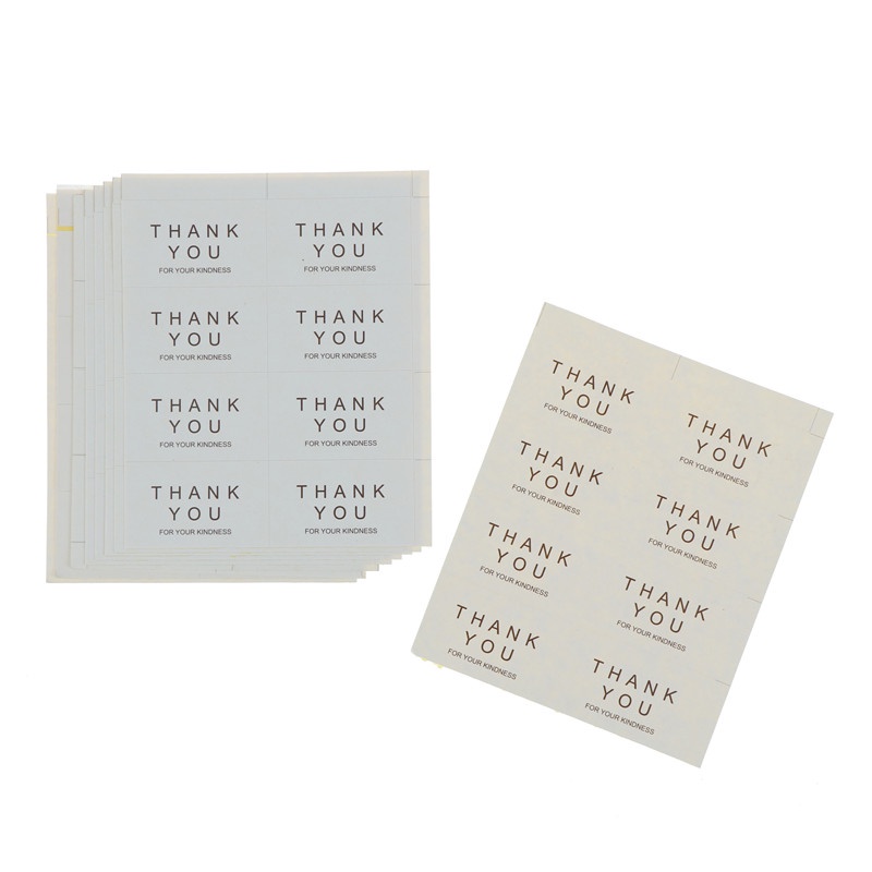 Bộ 10 Tờ 80 / 10 Miếng Dán Chữ Thank You Dùng Làm Quà Tặng