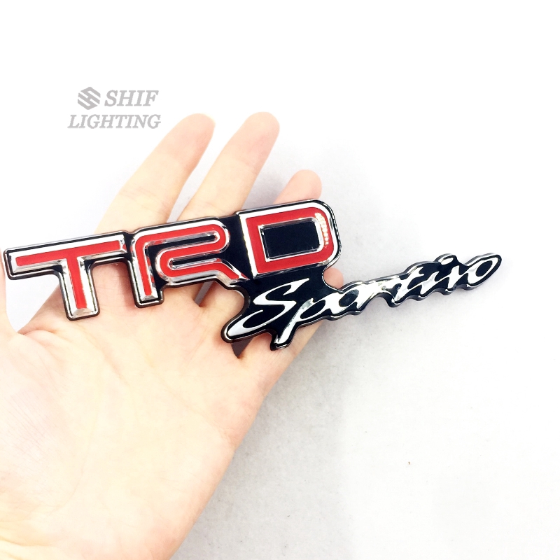 1 sticker trang trí xe oto Toyota họa tiết dập nổi TRD Sportivo bằng nhựa ABS