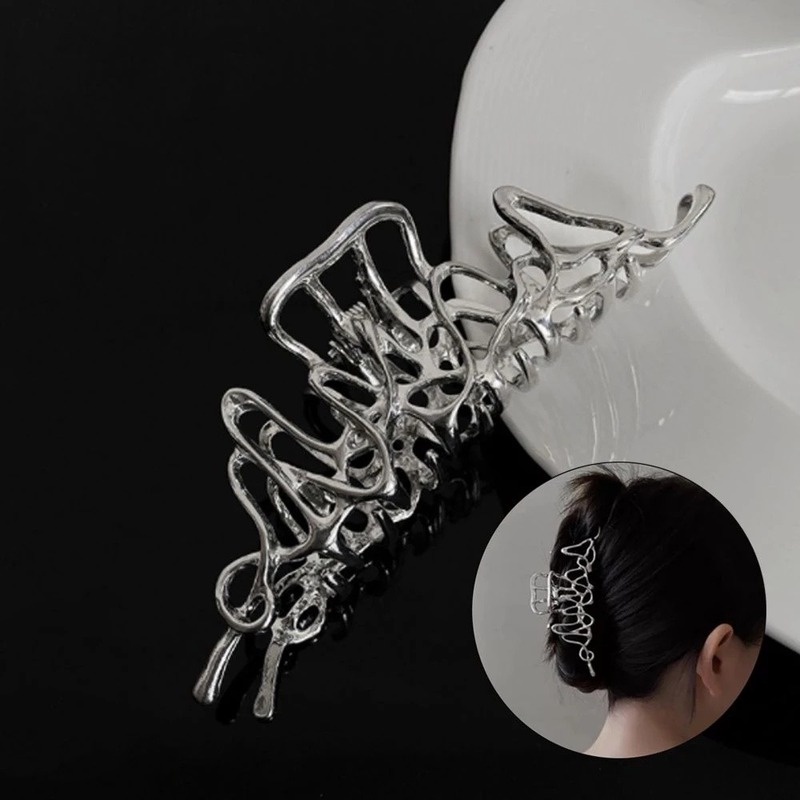 Kẹp tóc kim loại hình dạng chất lỏng thiết kế độc đáo cá tính cho nữ