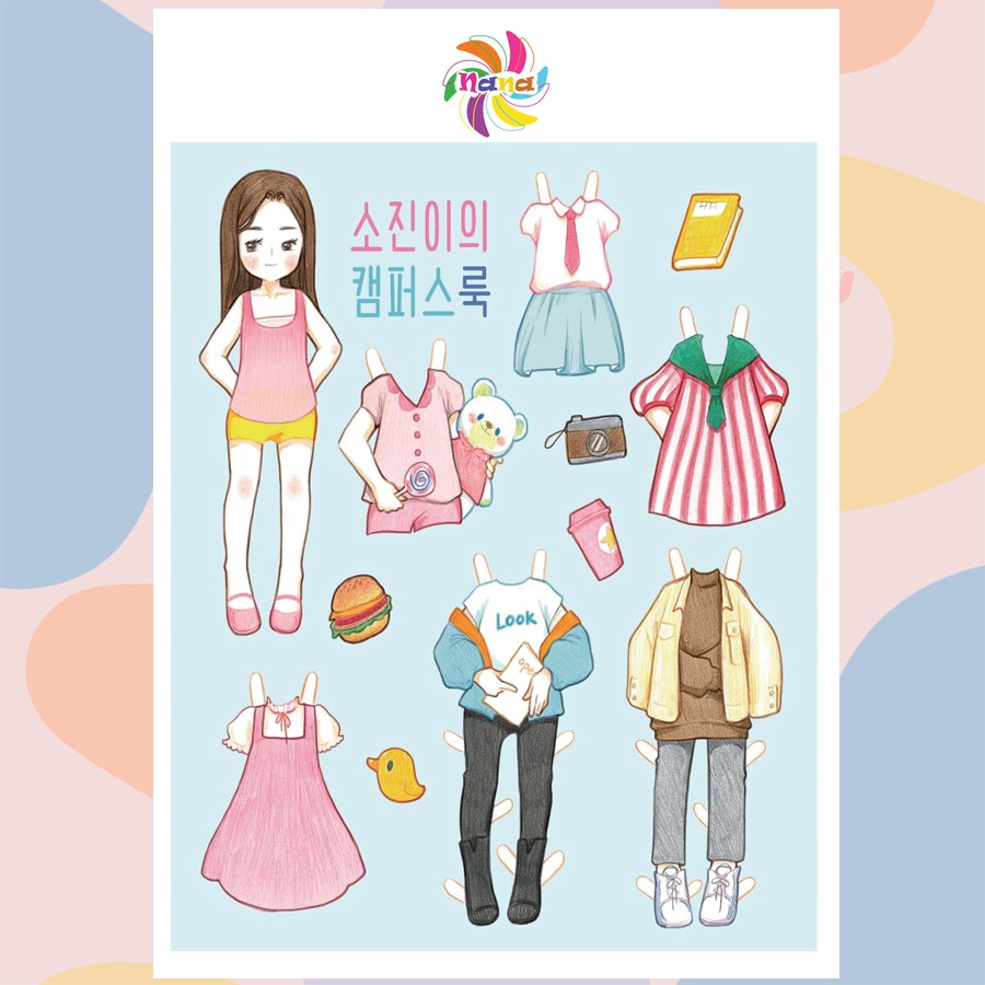 Búp bê giấy chibi thay đồ (paper doll) đồ chơi cắt thủ công cho bé ...