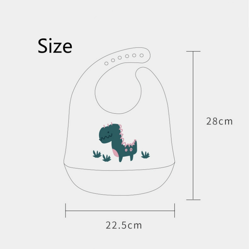 yếm ăn dặm Baby Meal Cute Animal Pattern Bib Waterproof Bib Children Silicone Super Soft Rice Pocket Baby Saliva Bib