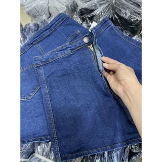 quần short jean trơn co giãn Trơn