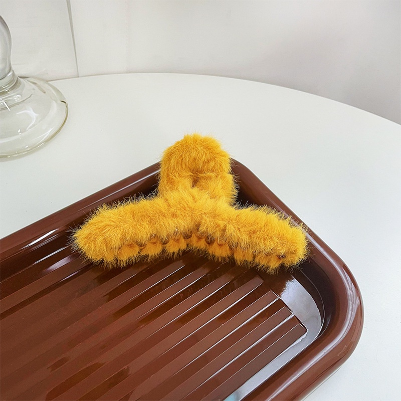 Kẹp Tóc Phủ Lông Thiết Kế Đơn Giản Xinh Xắn Phong Cách Nhật Hàn