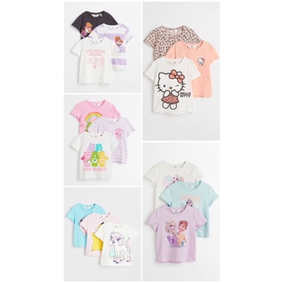 (HM chính hãng)Set 3 áo phông in hoạt hình bé gái vợt sale
