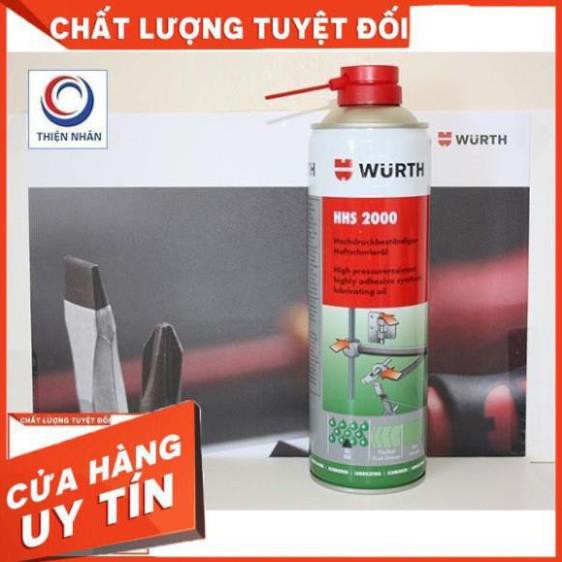 [Siêu Hot] Mỡ Bò Nước Dạng Xịt Bôi Trơn Chịu Nhiệt Wurth Hhs 2000 (500ml) ...