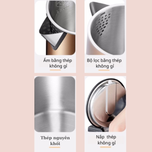 Ấm siêu tốc inox 3 lớp Mitomo ST-631  - Hàng chính hãng bảo hành 3 năm