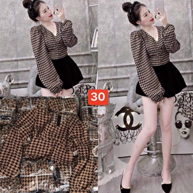 Áo kiểu Voan dáng lửng hoạ tiết mangooo chanh xã Hình thật trải sàn