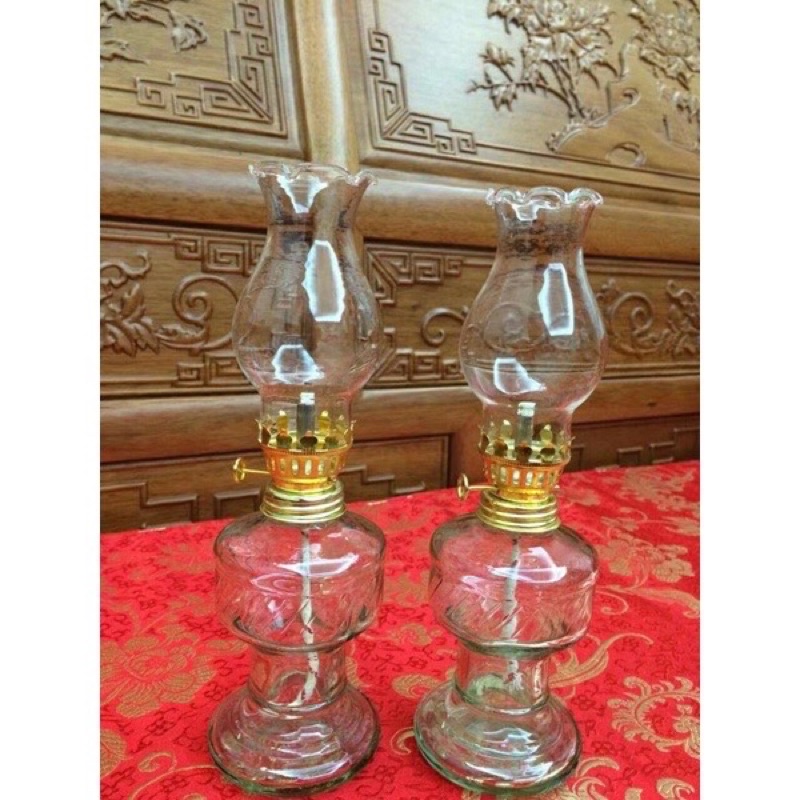 Đèn Dầu Thuỷ Tinh Đỏ, Trắng