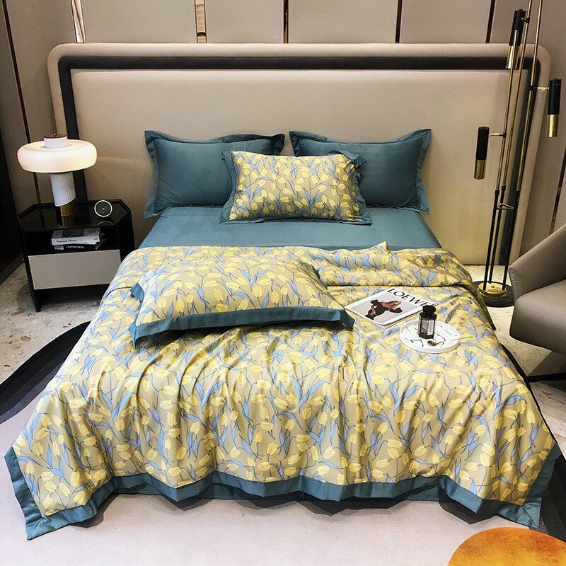 Trọn Bộ Grap Giường Tencel Chăn Hè Cao Cấp 5 món (CHỌN MẪU INBOX) chất liệu mềm mát cho căn hộ homestay đủ size