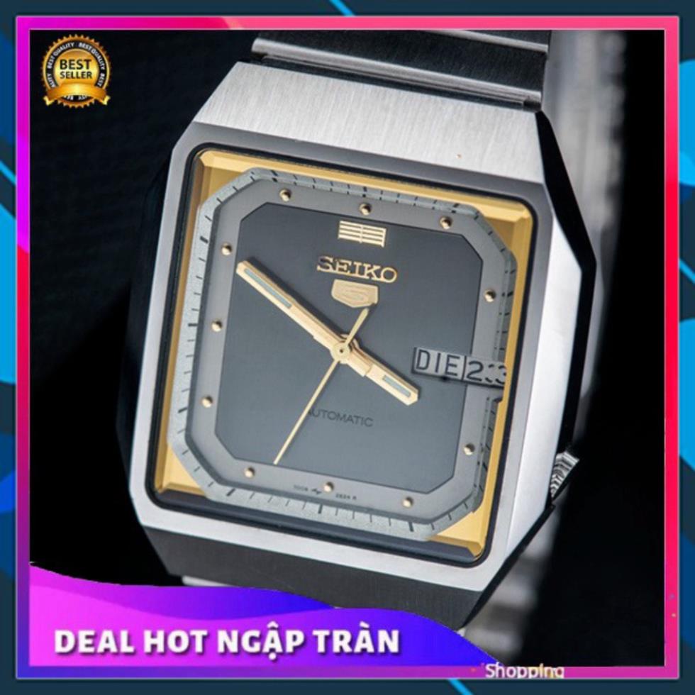 Đồng Hồ Cơ Nam Seiko Chém Cạnh Mặt Vuông Huyên Thoại Máy Cơ Tự Động JAPAN , Đồng hồ thật giá trị thật