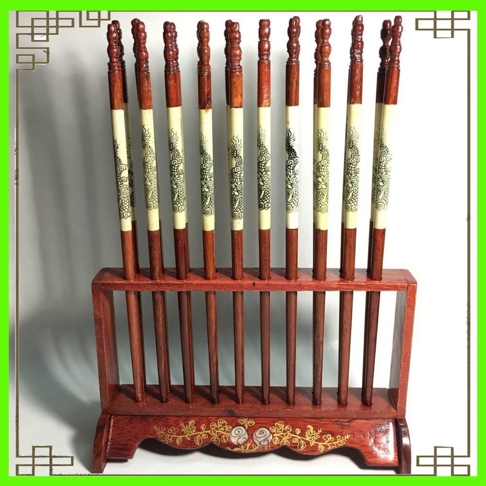 BỘ ĐŨA THỜ GỖ HƯƠNG KHẢM 10 ĐÔI CẮM ĐỨNG GIÁ RẺ