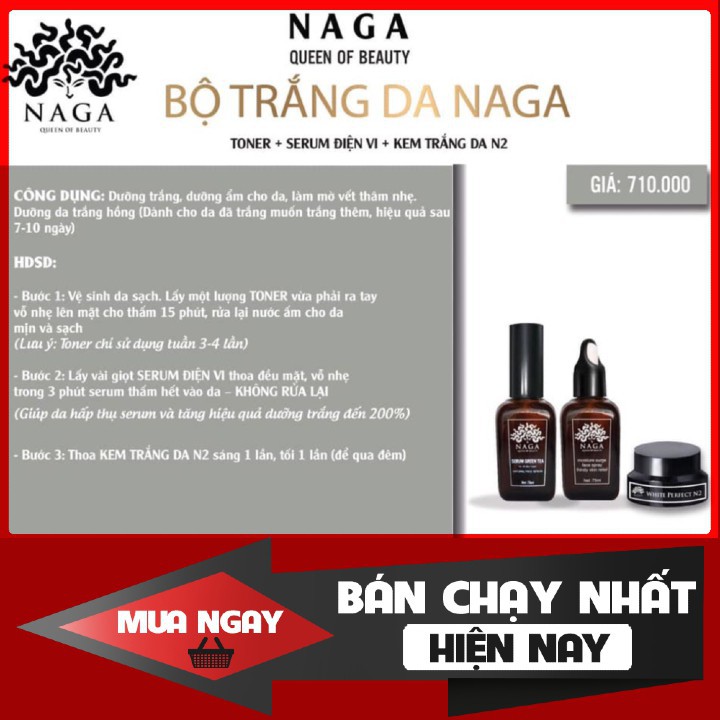 Kem Dưỡng Trắng Da Mặt Collagen N2 NAGA - Mỹ Phẩm Sạch Nhật Bản NAGA