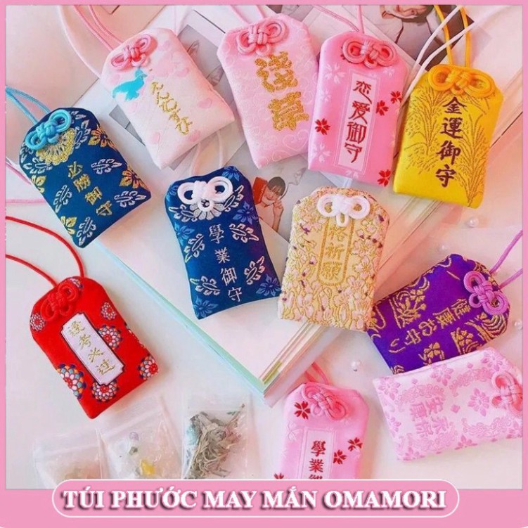 Túi Phước May Mắn Omamori - Túi Gấm Omamori Nhật Bản (Có Bọc Silicon)