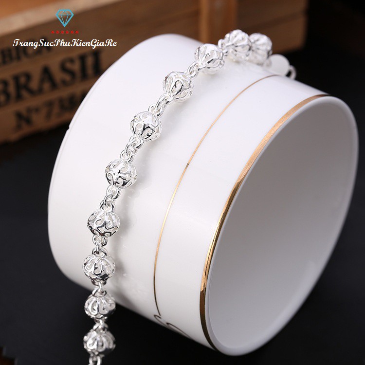 [Mã FAMAYFA giảm 10K đơn 50K] Lắc tay nữ thời trang hạt bi rỗng, xi bạc 925, siêu xinh, bán giá rẻ | BigBuy360 - bigbuy360.vn