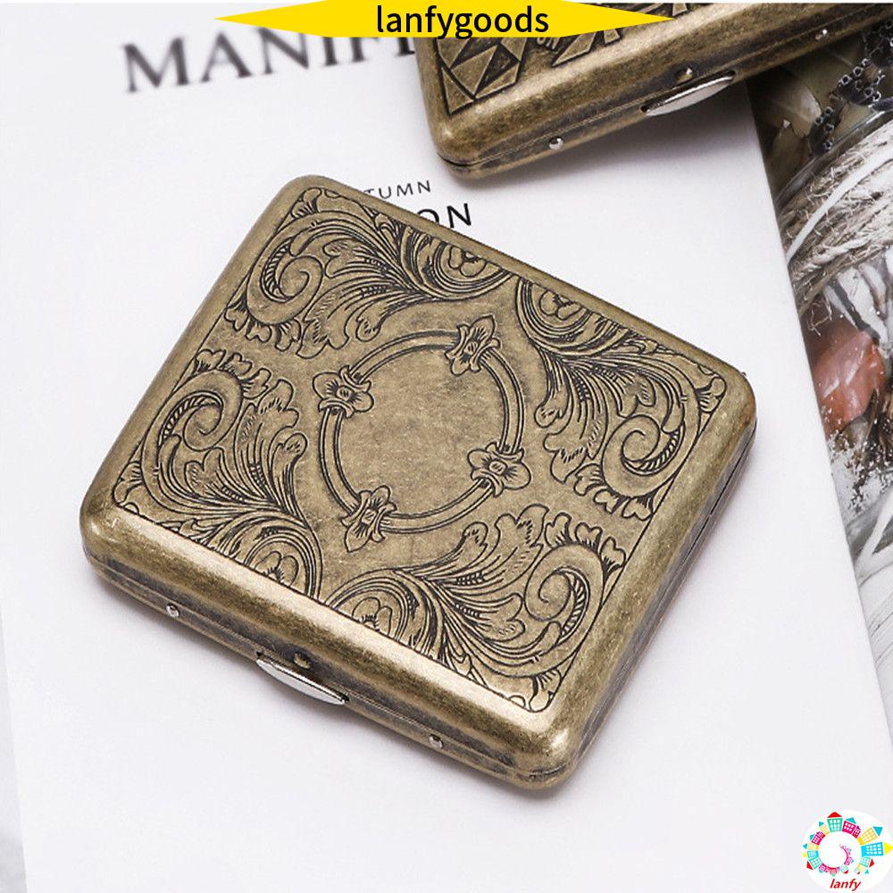 Hộp đựng 20 điếu thuốc lá bằng đồng thau chống nước phong cách cổ điển cho nam nữ