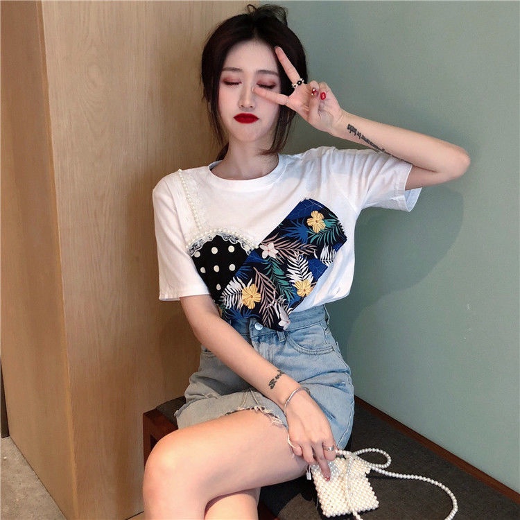 Áo Thun Ngắn Tay Dáng Rộng Thiết Kế Mới Thời Trang Theo Phong Cách Hàn Quốc Cho Nữ
