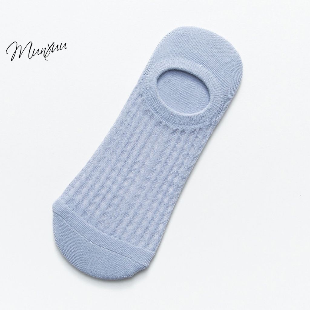 Tất chân nữ cổ ngắn Cotton đeo hài mặt lưới thông thoáng - MUNXUU T04