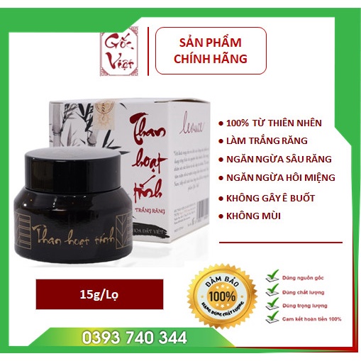 Tẩy trắng răng, Than hoạt tính làm trắng răng Gốc Việt, làm trắng răng 100% từ thiên nhiên, an toàn hiệu quả