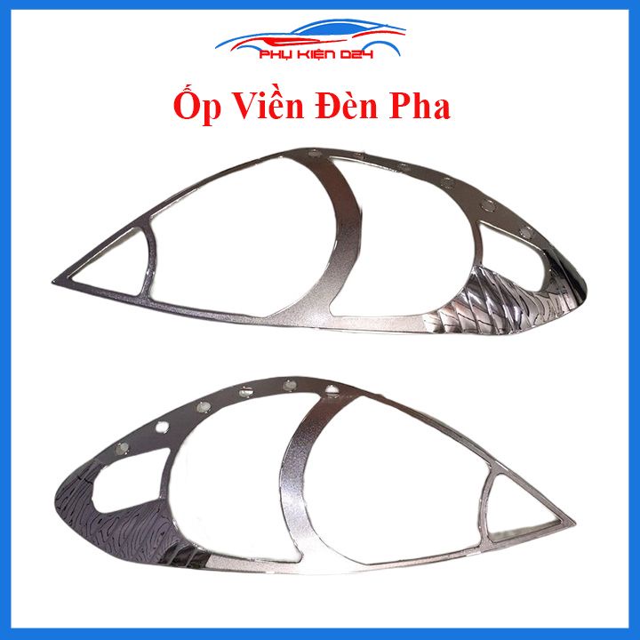 Ốp viền đèn pha hậu Innova 2006-2007-2008 mạ crom trang trí làm đẹp xe