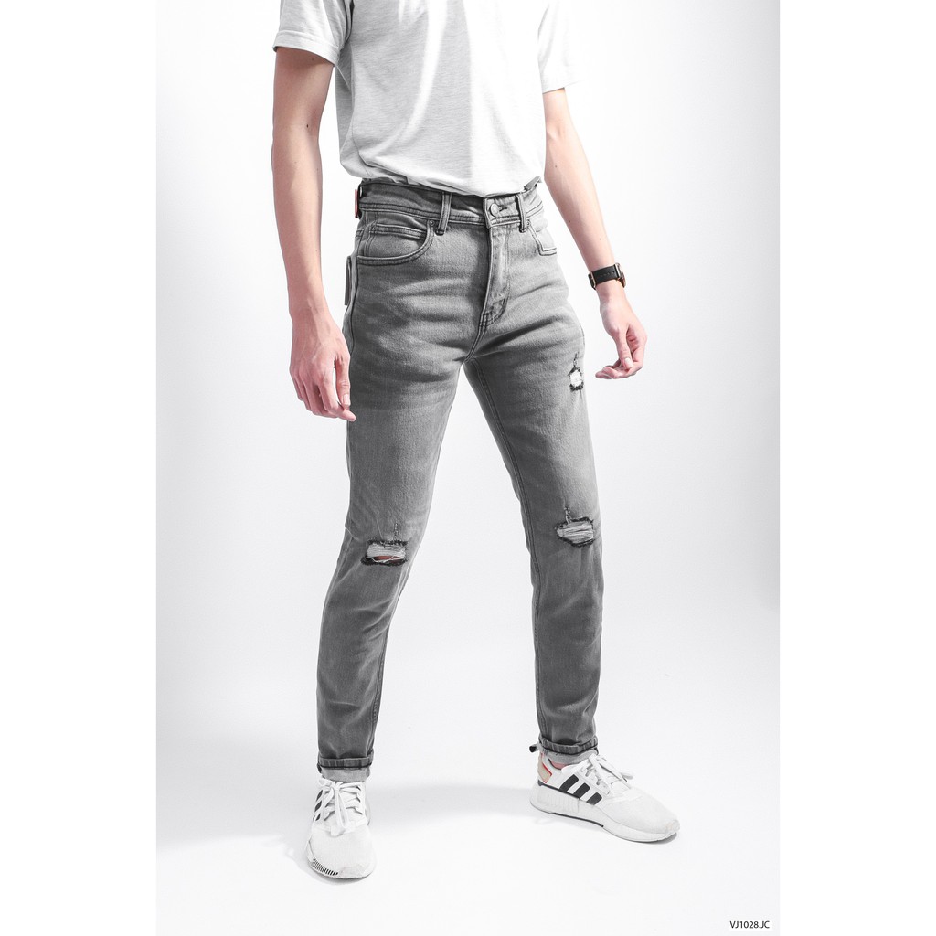 Quần Jean Nam Jacobs&Cole rách gối, Form Slimfit co dãn chất dày dặn