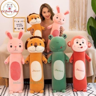 Gấu bông cho bé, gối ôm hình thú dài 55cm 70cm 90cm 110cm, mềm mịn co dãn 4 chiều