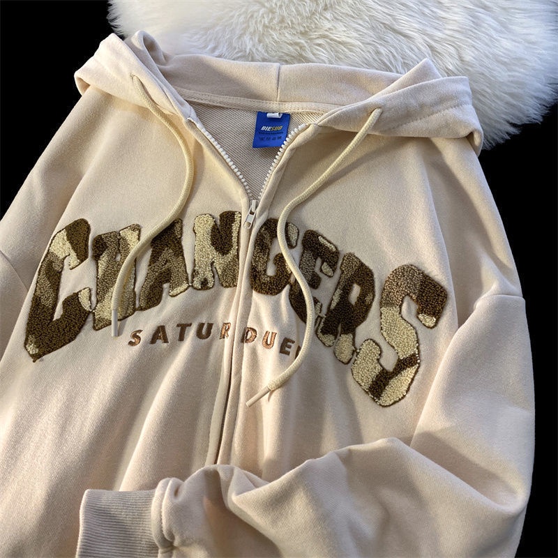 Áo Hoodie Màu Xanh Lá Cây Phong Cách Retro Mỹ Thời Trang Xuân Thu