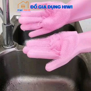 Bao Tay Rửa Chén Silicon, Găng Tay Rửa Chén Bát Silicon Vệ Sinh Nhà Cửa Đa Năng