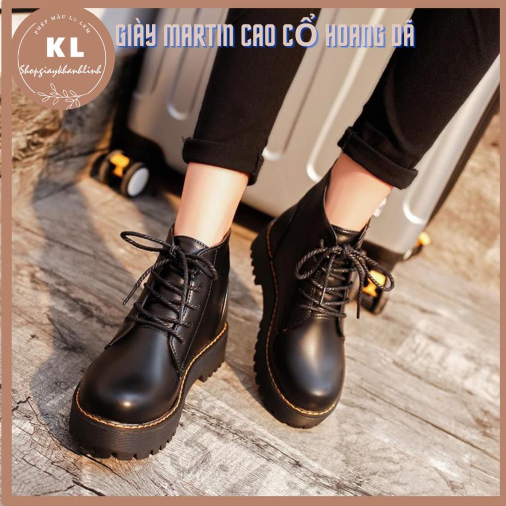 Giày/ bốt ulzzang vintage MARTIN cổ cao buộc dây tăng chiều cao mang phong cách hoang dã -h91 | BigBuy360 - bigbuy360.vn