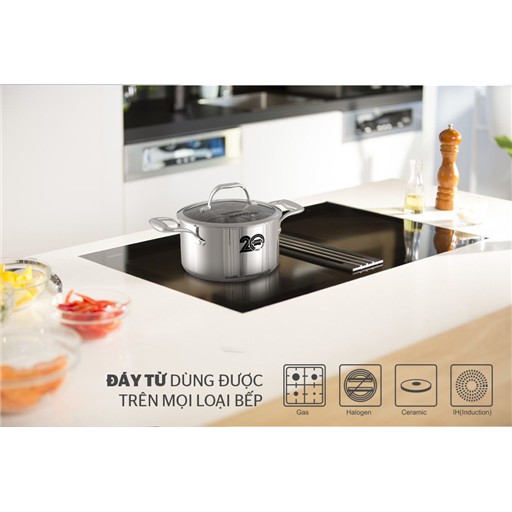 Nồi inox 304 đa lớp liền đáy cao cấp SUNHOUSE MAMA SHG2020-18-22-26cm - Hàng chính hãng