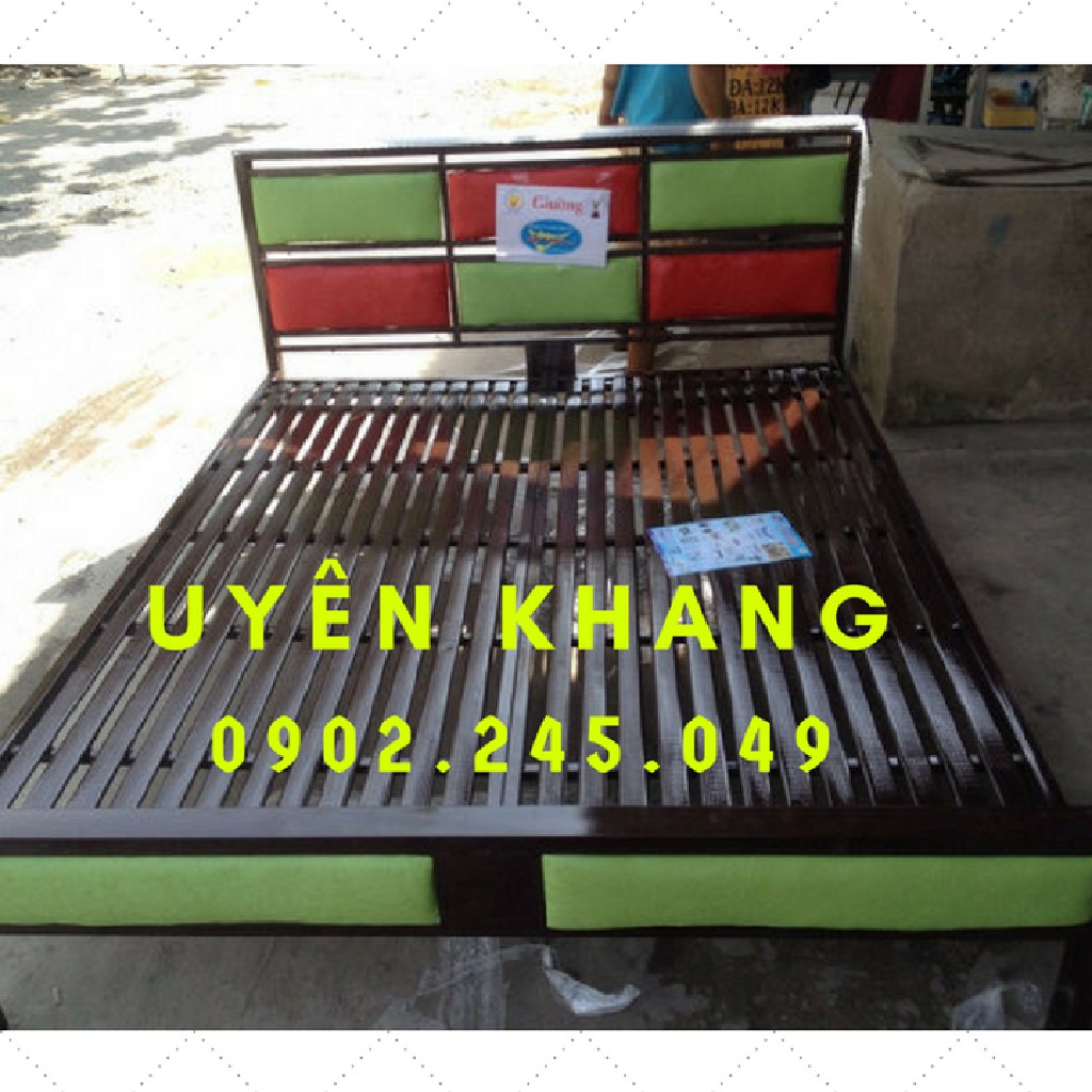giường sắt hộp vuông 1m4x2m