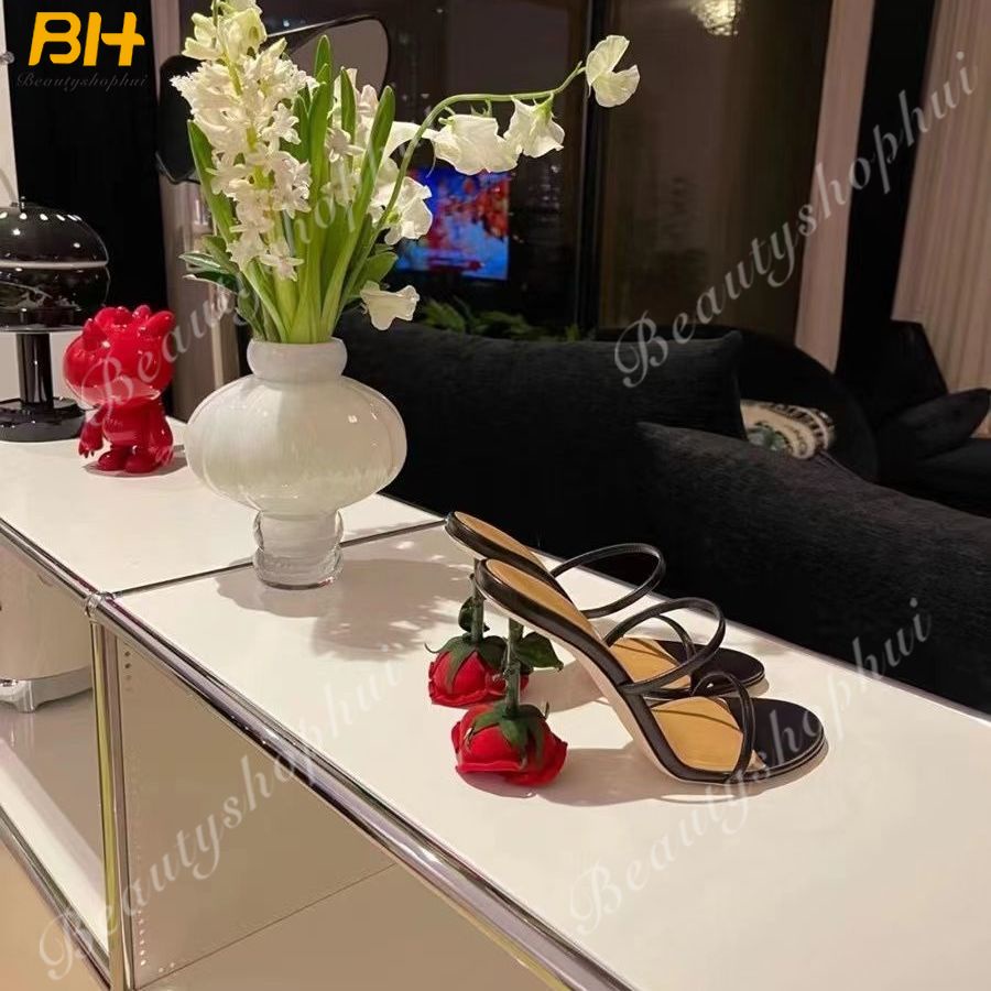 Sandal Cao Gót Hở Ngón Quai Hoa Hồng Thời Trang Dành Cho Nữ 2022