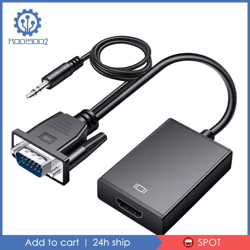 Bộ Chuyển Đổi VGA Sang HDMI 2 Màu Đen Cho Máy Tính Để Bàn Chromebook