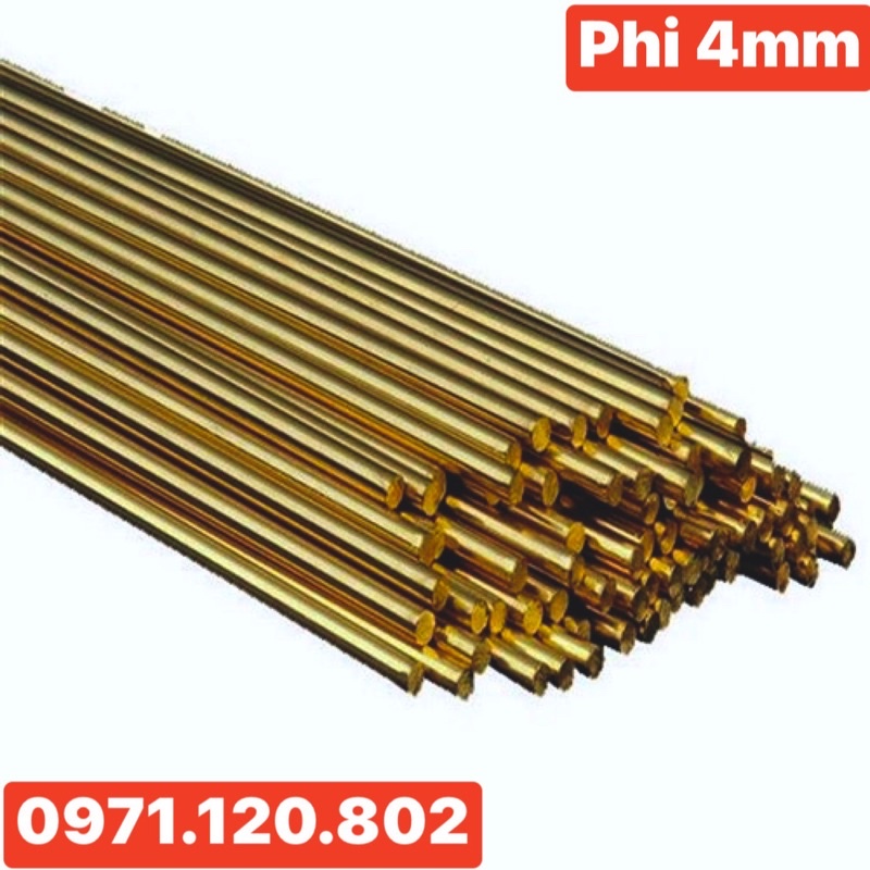 Thanh đồng vàng tròn đặc phi 4mm