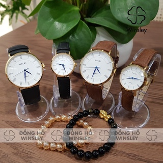 Đồng Hồ Đôi Nam Nữ Dây Da Chính Hãng Halei Đẹp Số La mã Cao Cấp