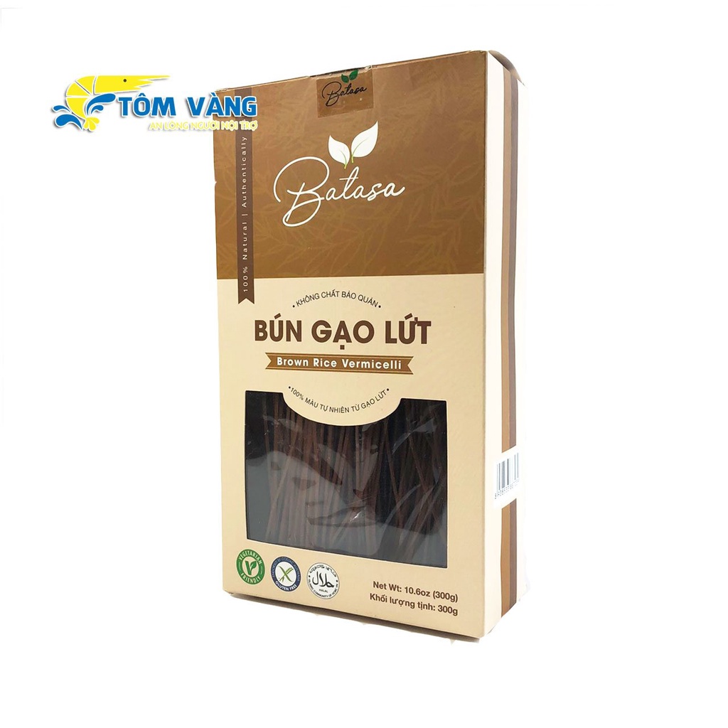 Bún Gạo Lứt Tươi Sấy Khô Batasa180g/300g - Không Chất Bảo Quản - 100% Màu Tự Nhiên - Tôm Vàng