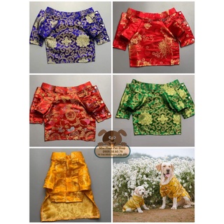 Áo gấm Tết cho chó mèo