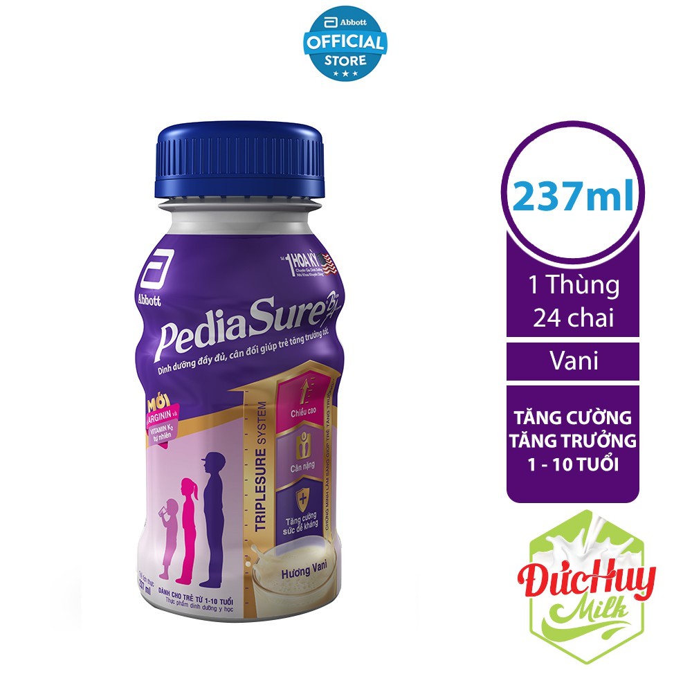 Thùng sữa nước pha sẵn Abbott Pediasure chai 237ml_Duchuymilk