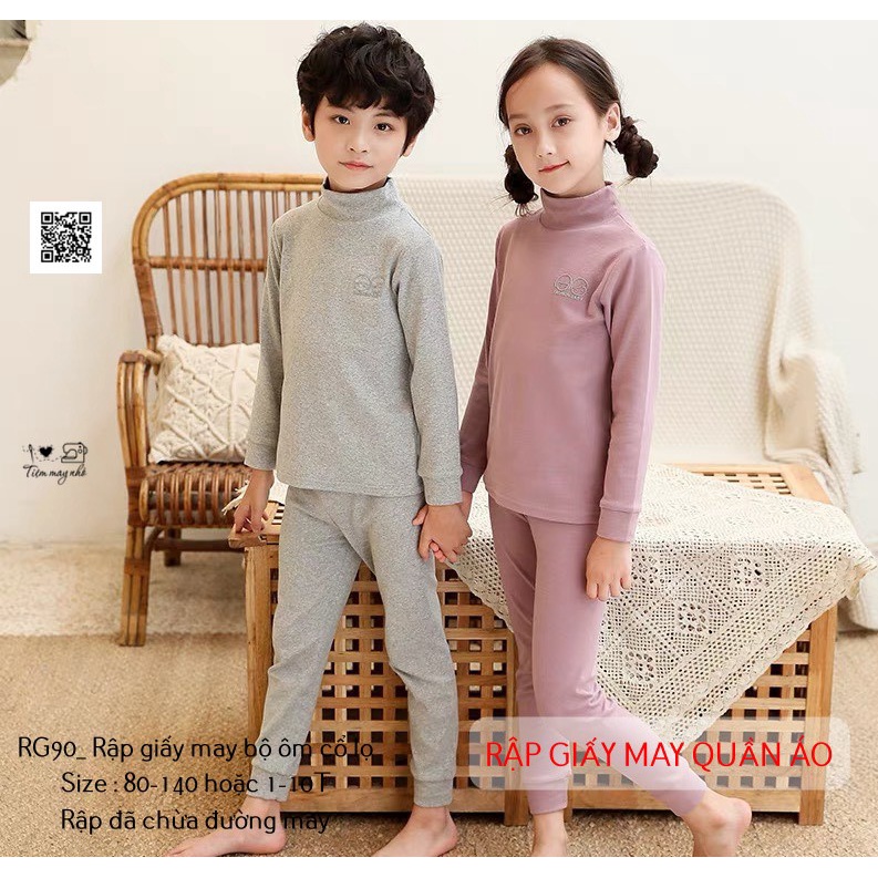 RG90_ Rập giấy may bộ đồ thun cho bé