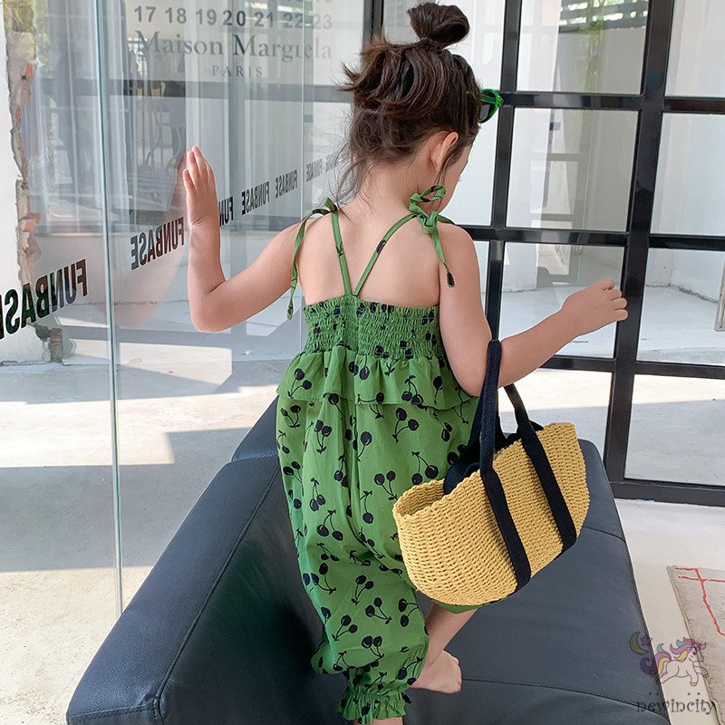 Bộ Áo Liền Quần Ống Rộng Phong Cách Hàn Quốc Cho Bé Gái