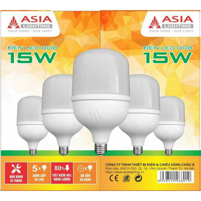 Bóng đèn led asia 15w trụ siêu sáng
