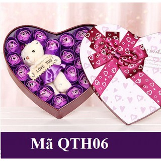 Hoa Hồng sáp thơm, hoa hồng vĩnh cửu hình trái tim, hình chữ nhật to