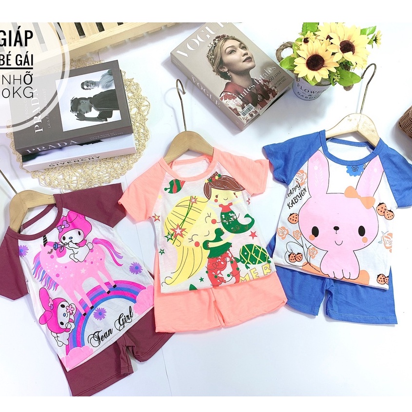 Bộ cộc tay nhiều họa tiết ngộ nghĩnh cho bé trai bé gái 7-18kg, vải cotton mềm mịn - BO90