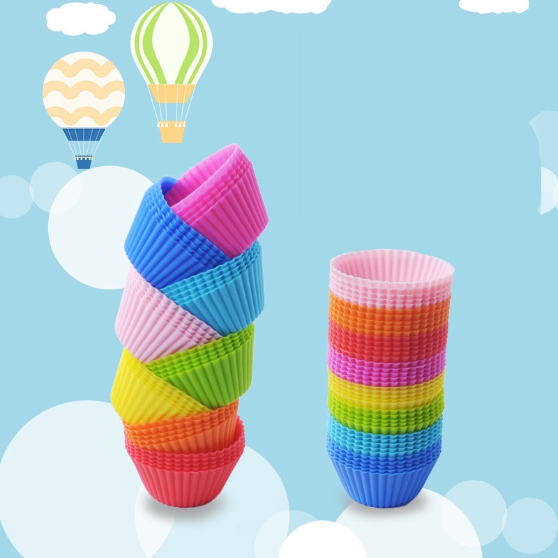 Bộ 1/6/12 Cốc Làm Bánh Cupcake Bằng Chất Liệu Silicon