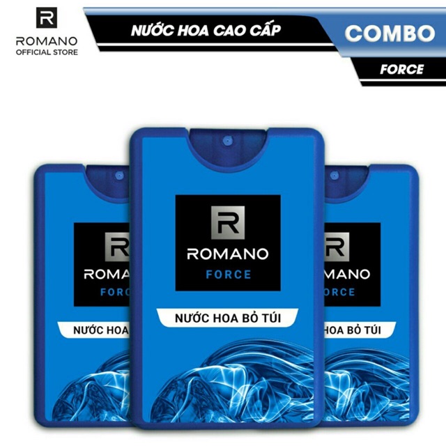 Combo 3 chai nước hoa bỏ túi Romano Force 18ml