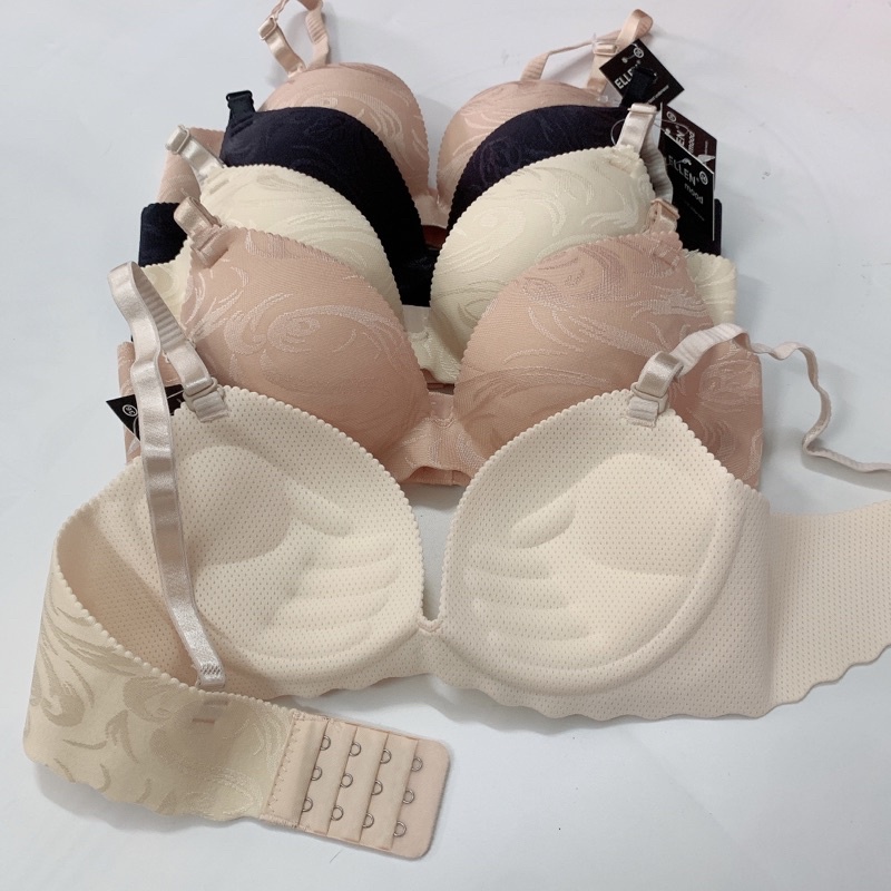 Áo lót nữ su vân hoa không gọng, thông hơi , mút đệm bàn tay tầm 3 phân, mút mềm mại dễ chịu. Size: 34,36,38.