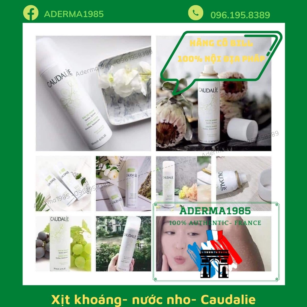 Xịt khoáng Caudalie dưỡng âm cho da căng mọng mềm mịn